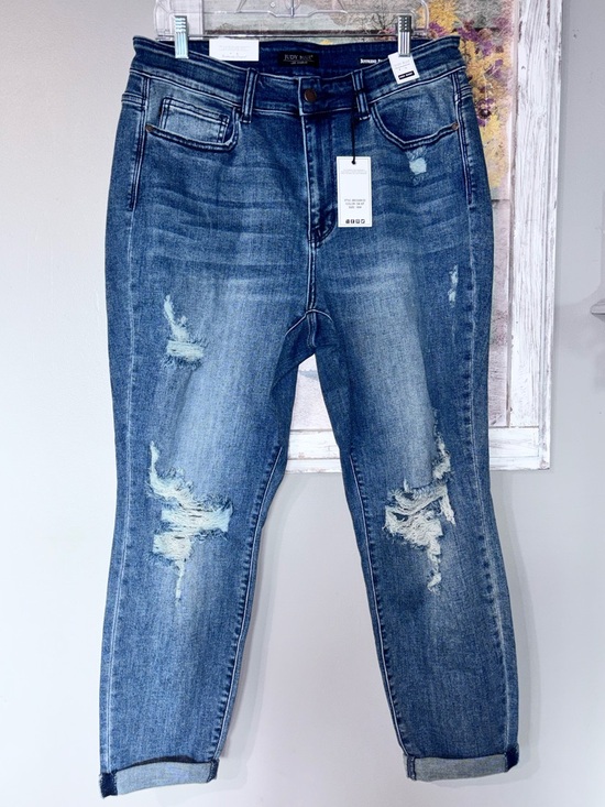 Judy Blue Denim - Trendy Judy Blue NWT Boyfriend Fit High Rise Stretch Size Jean 16W Hi-Rise